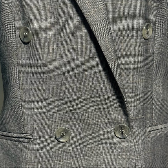 Neiman Marcus Gray Double Breasted Blazer with Notched Lapels 90s Vintage 6 EUC - Picture 6 of 16